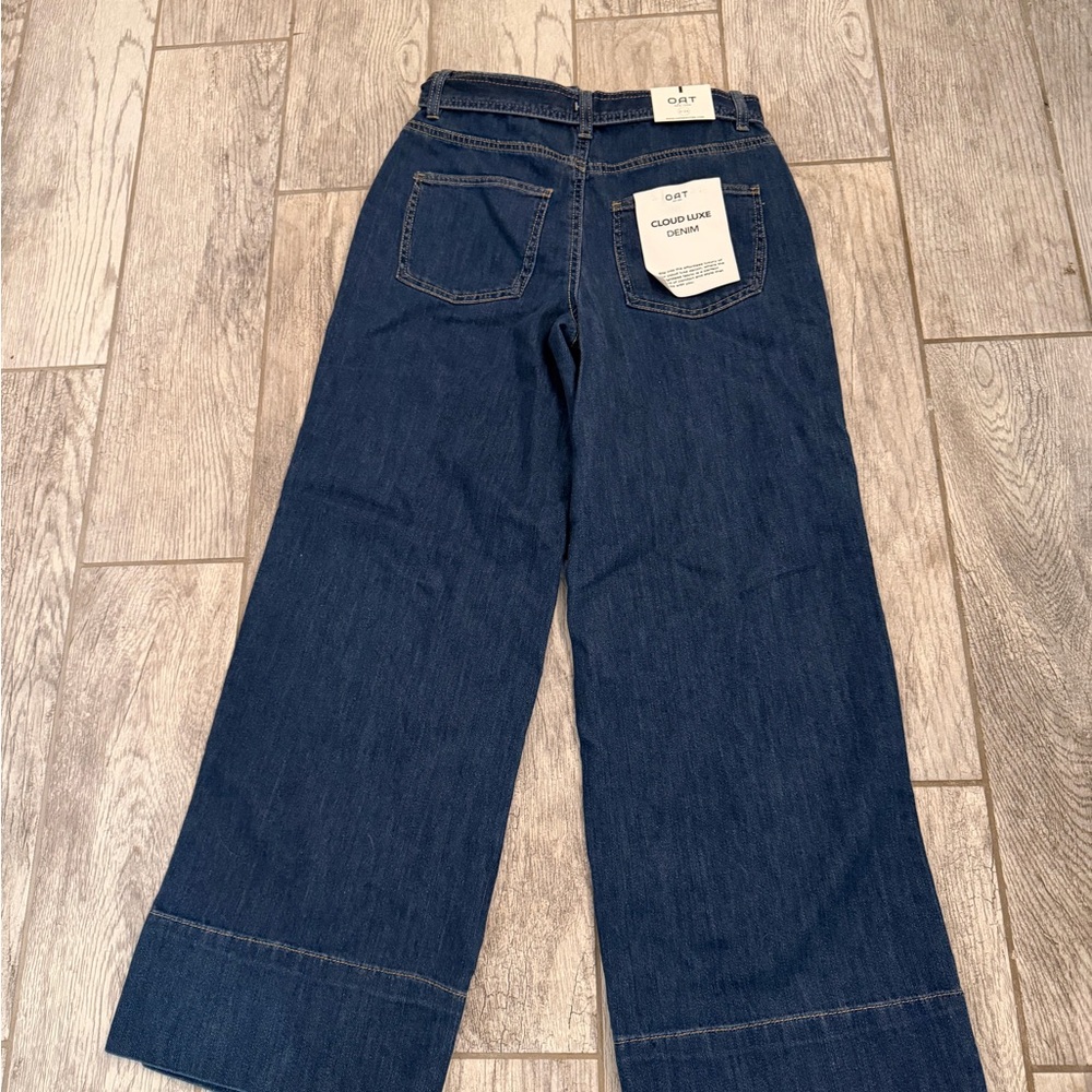 NWT Oat New York Wide Leg Tie Waist Jeans - Picture 4 of 6